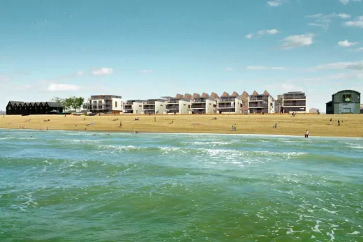 Hythe buildings, Kent beachfront