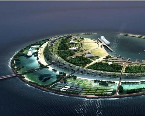 Nanhai Pearl Artificial Island in Haikou Bay design by Diller Scofidio + Renfro