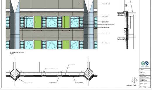 Grenfell Tower elevation and section of a typical floor