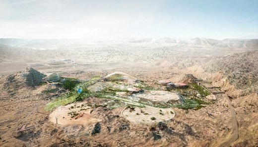 Oman Botanic Garden Aerial view design by Grimshaw Architects