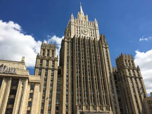 The Ministry of Foreign Affairs of Russia building in Moscow