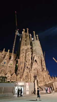 Sagrada Familia Barcelona building at night