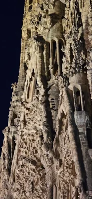 Sagrada Familia Barcelona building at night