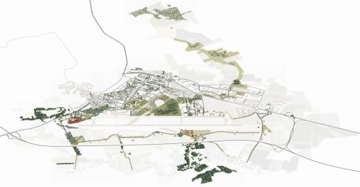 Tours Val de Loire Airport area masterplan axo
