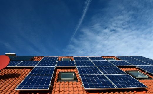 Solar panel houses power outage