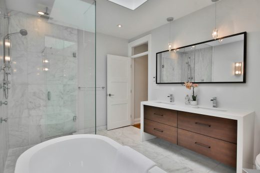 Thinking about a sleek, modern bathroom