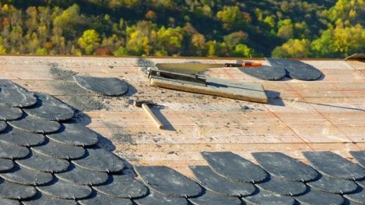 Weather damages roof tiling at home