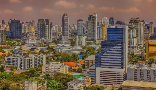 Bangkok city property at night