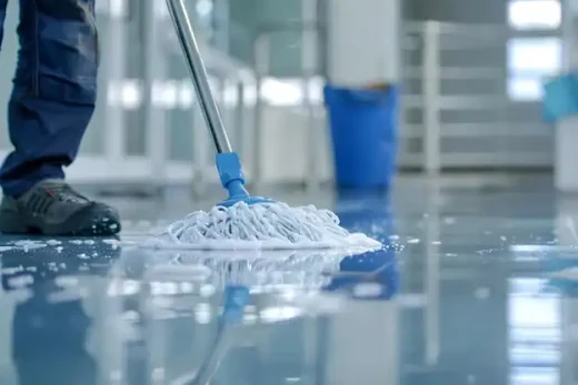 Epoxy garage floor coatings mop cleaning