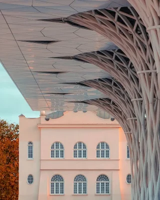 Modern Lublin railway station building Poland